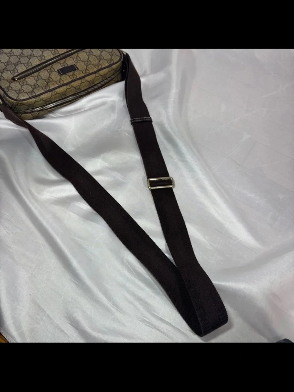 Gucci Brown/Tan Monogram Messenger Bag